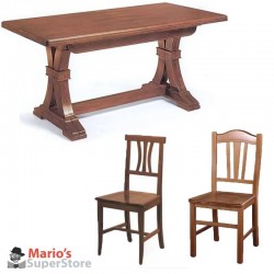 set tavolo massello allungabile180x100 noce con 6 sedie silvana a scelta