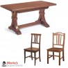 set tavolo massello allungabile180x100 noce con 6 sedie silvana a scelta