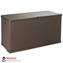baule giardino multiuso garden rattan resina con ruote 120x57x63 420