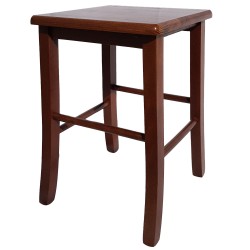 Sgabello quadro legno massello color noce h47