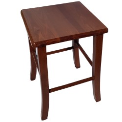 Sgabello quadro legno massello color noce h47