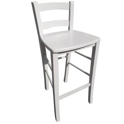 Sgabello snack bianco massello h67