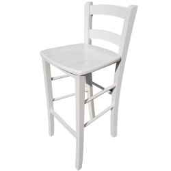 Sgabello snack bianco massello h67