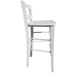 Sgabello snack bianco massello h67