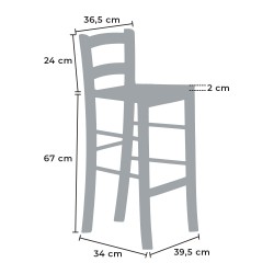 Sgabello snack bianco massello h67