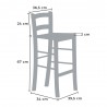 Sgabello snack bianco massello h67