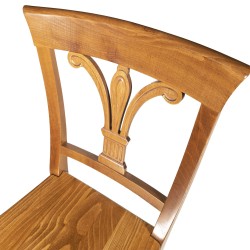 Sedia Giglio in legno massello color noce