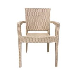 4 sedie Poltrona con braccioli effetto rattan