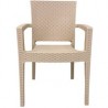 4 sedie Poltrona con braccioli effetto rattan