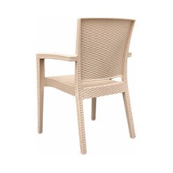 4 sedie Poltrona con braccioli effetto rattan