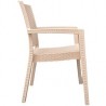 4 sedie Poltrona con braccioli effetto rattan