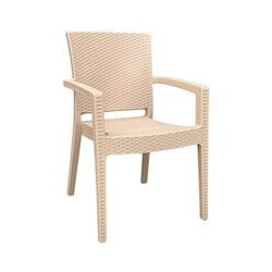 4 sedie Poltrona con braccioli effetto rattan