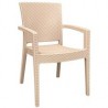 4 sedie Poltrona con braccioli effetto rattan