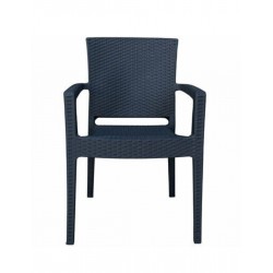 4 sedie Poltrona con braccioli effetto rattan