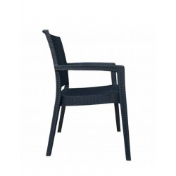 4 sedie Poltrona con braccioli effetto rattan