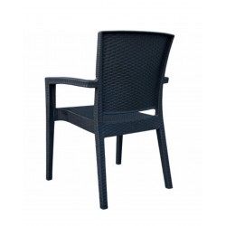 4 sedie Poltrona con braccioli effetto rattan