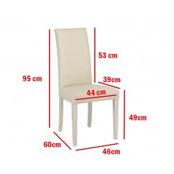 Sedia legno imbottita ecopelle moderna tortora bianco beige casa soggiorno