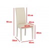 Sedia legno imbottita ecopelle moderna tortora bianco beige casa soggiorno