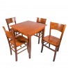 Set Tavolo Laminato 80×80 noce + 4 Sedie Verox noce