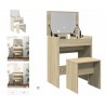 consolle trucco e Sgabello Rovere 60x40x113,5 cm tavolo consolle trucco