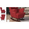 Sedia a Dondolo con Gambe in Massello col Crema in Velluto disponibile in vari colori