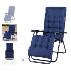 Sedia Poltrona Giardino Con Cuscino Gravita Zero Pieghevole Acciaio Oxford Blu
