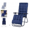 Sedia Poltrona Giardino Con Cuscino Gravita Zero Pieghevole Acciaio Oxford Blu