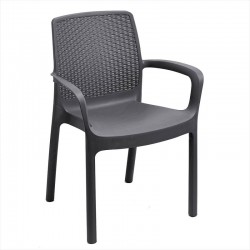 Sedia Regina con Braccioli effetto Rattan – Set 4 Sedie – Arredo Esterno
