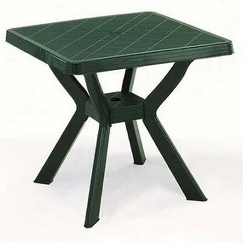 Tavolo Reno verde da esterno in plastica 70×70 cm – Arredo Esterno