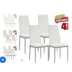 4 Sedie Moderne sala Pranzo Salotto Cucina Seduta Imbottita Ecopelle Bianco