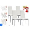 4 Sedie Moderne sala Pranzo Salotto Cucina Seduta Imbottita Ecopelle Bianco