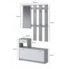 mobile per ingresso bianco e cemento cm 100x25h180