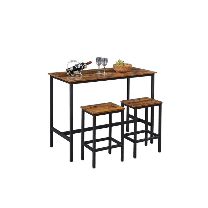 Set Tavolo + 2 Sgabelli Sala Pranzo Isola cucina industriale