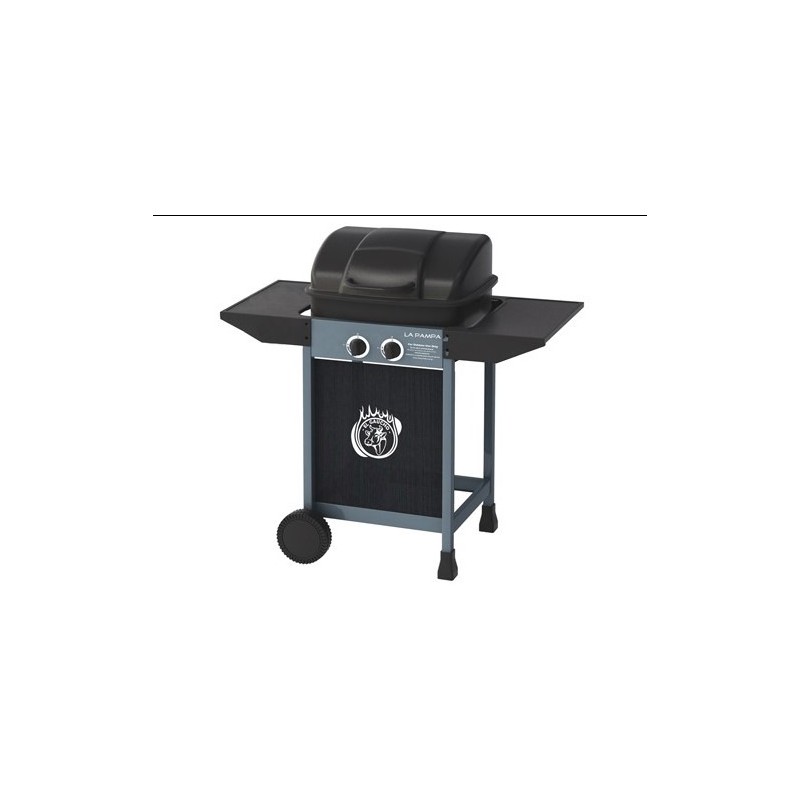 barbecue a gas con ruote e pietra lavica inclusa