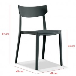 Sedia Amalfi  in polipropilene in vari colori per interno o esterno versatile