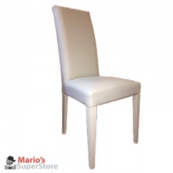 Sedia legno imbottita ecopelle moderna tortora bianco beige casa soggiorno